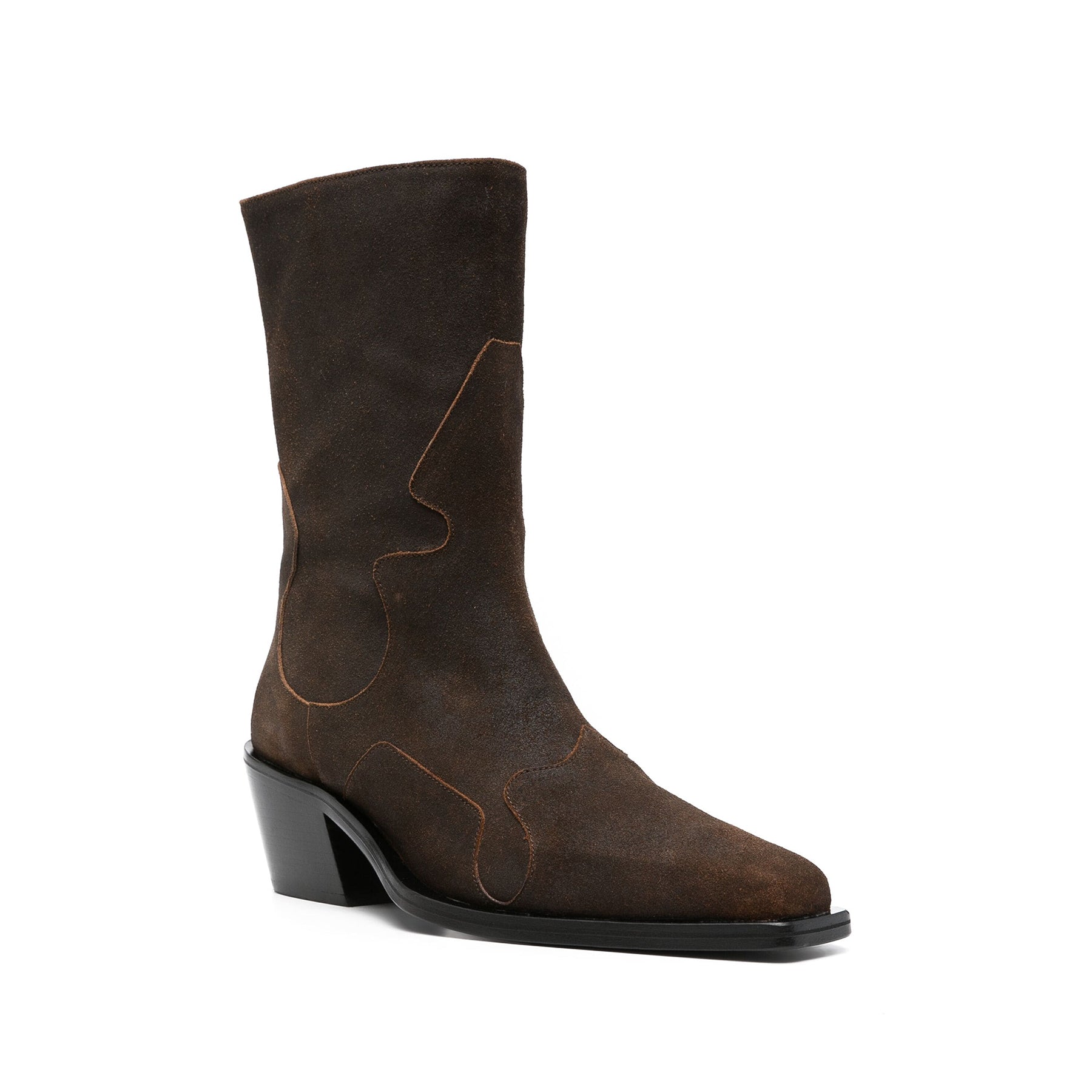 Zip-up Suede Cowboy Boots