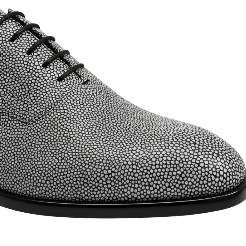 Italian Pebble Exotic Fish Skin Leather Luxe Derby
