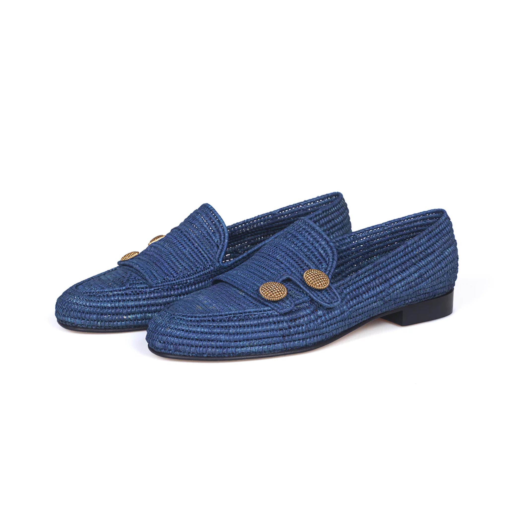 Navy Leather Handmade Loafers