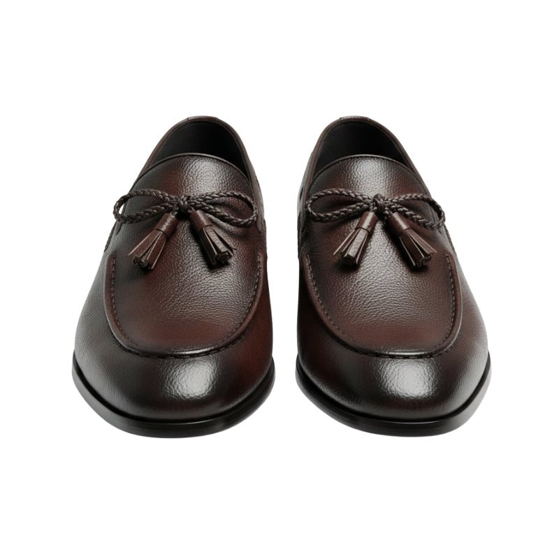 Imperial Mocha Tassel Leather Loafers