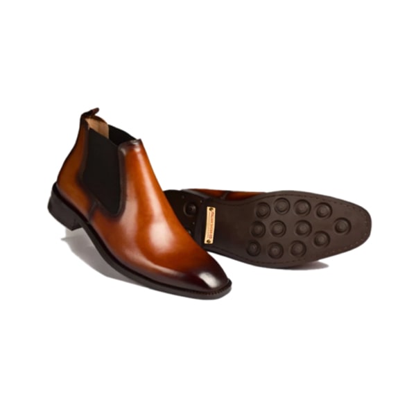 Classic Chelsea Round Toe Shiny Boots