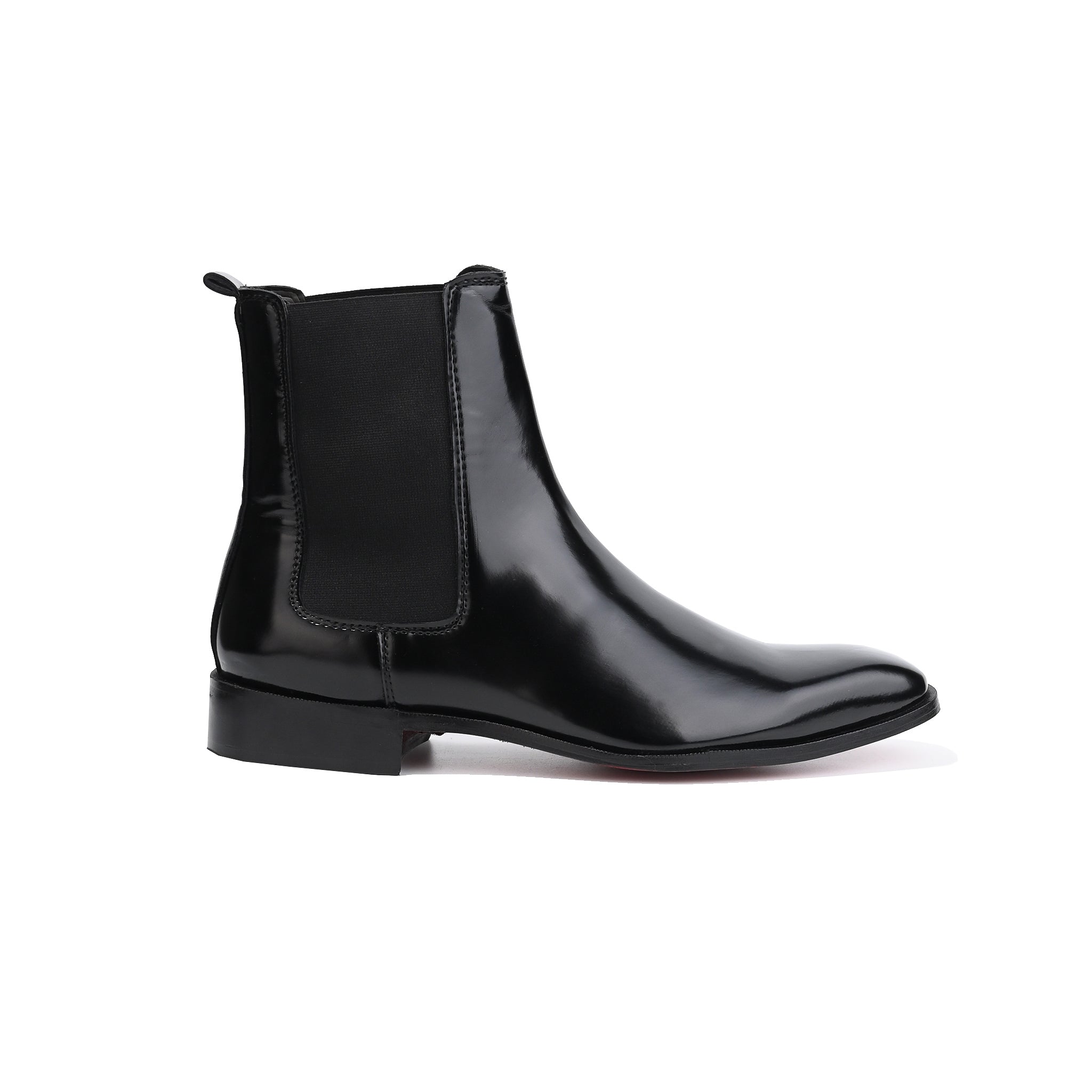 Coal Black Leather High Ankle Boots