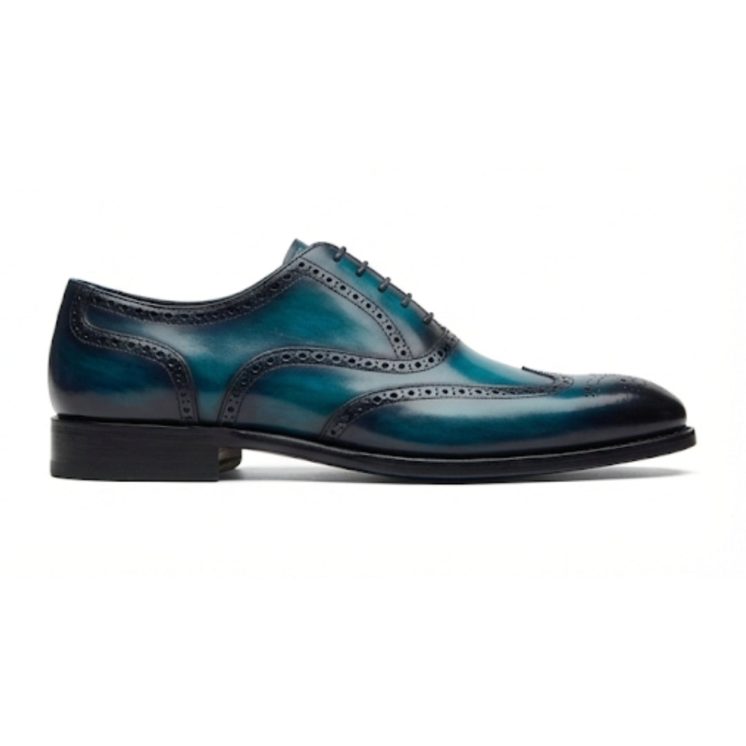 Italian Leather Luxe Patina Wingtip Oxfords