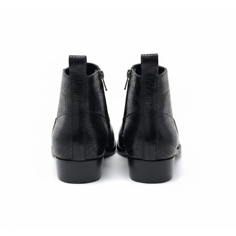 Obsidian Serpente Italian Zipper Boots
