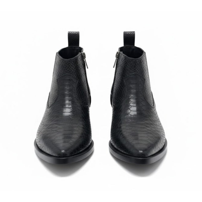 Obsidian Serpente Italian Zipper Boots