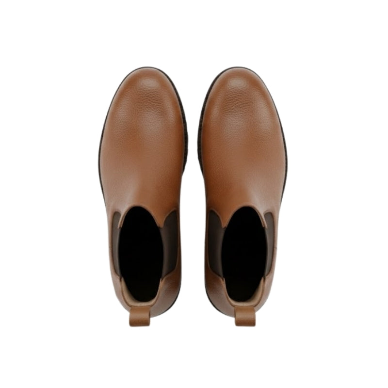 Italian Ridge Pebble Leather Chelsea Boots