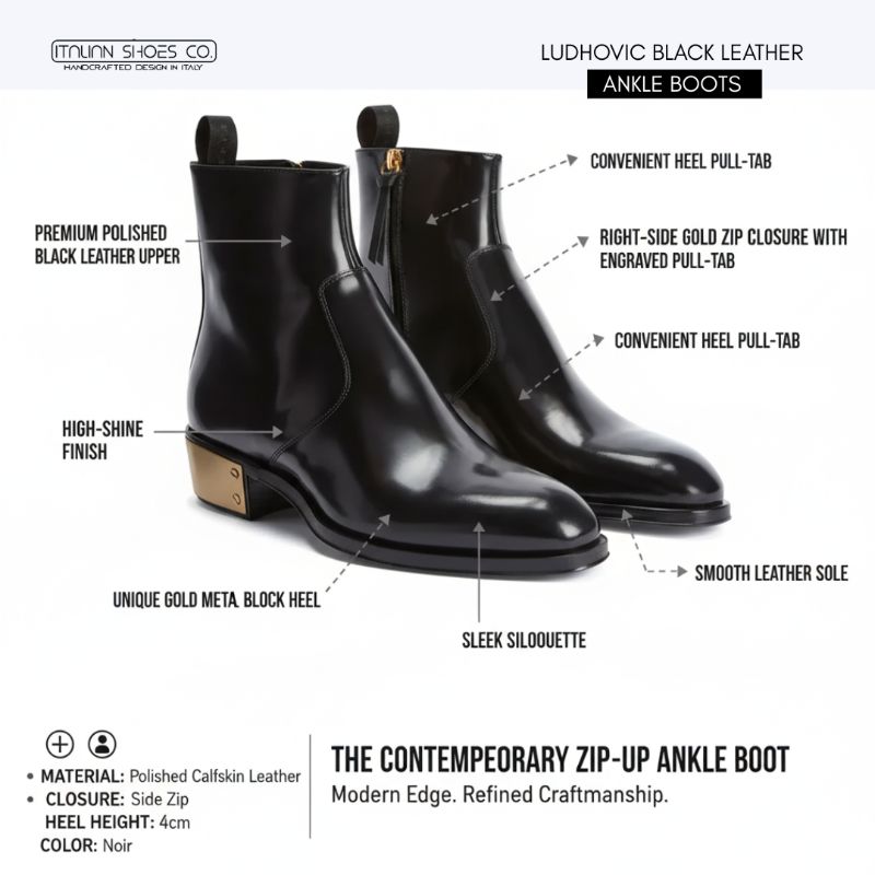 Ludhovic Leather Ankle Boots