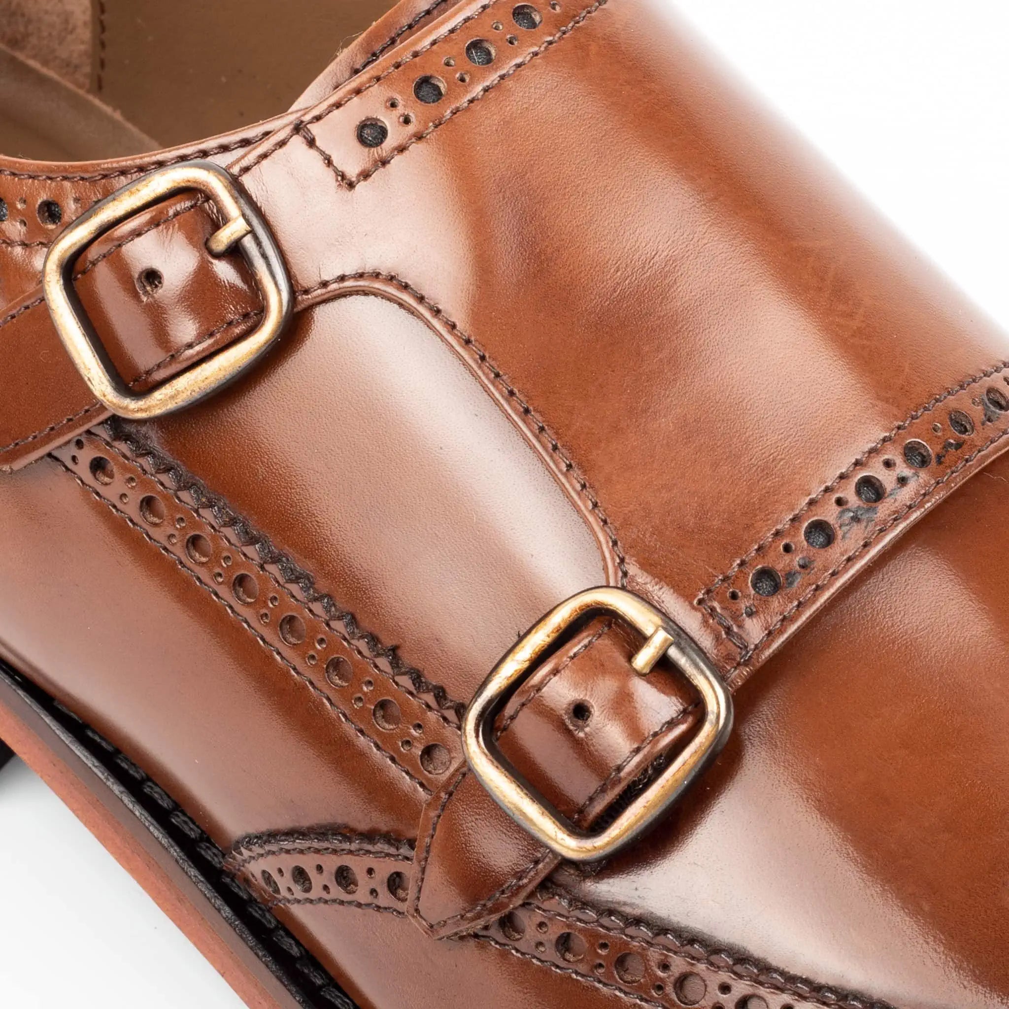 Tan Double Monk Strap Men s Shoes