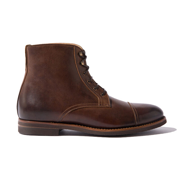 Derby Classy Tan Coloured Leather High Ankle Boots 681