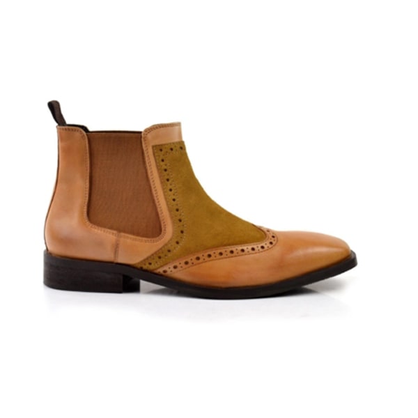 Wingtip Chelsea Ankle Beige Boots