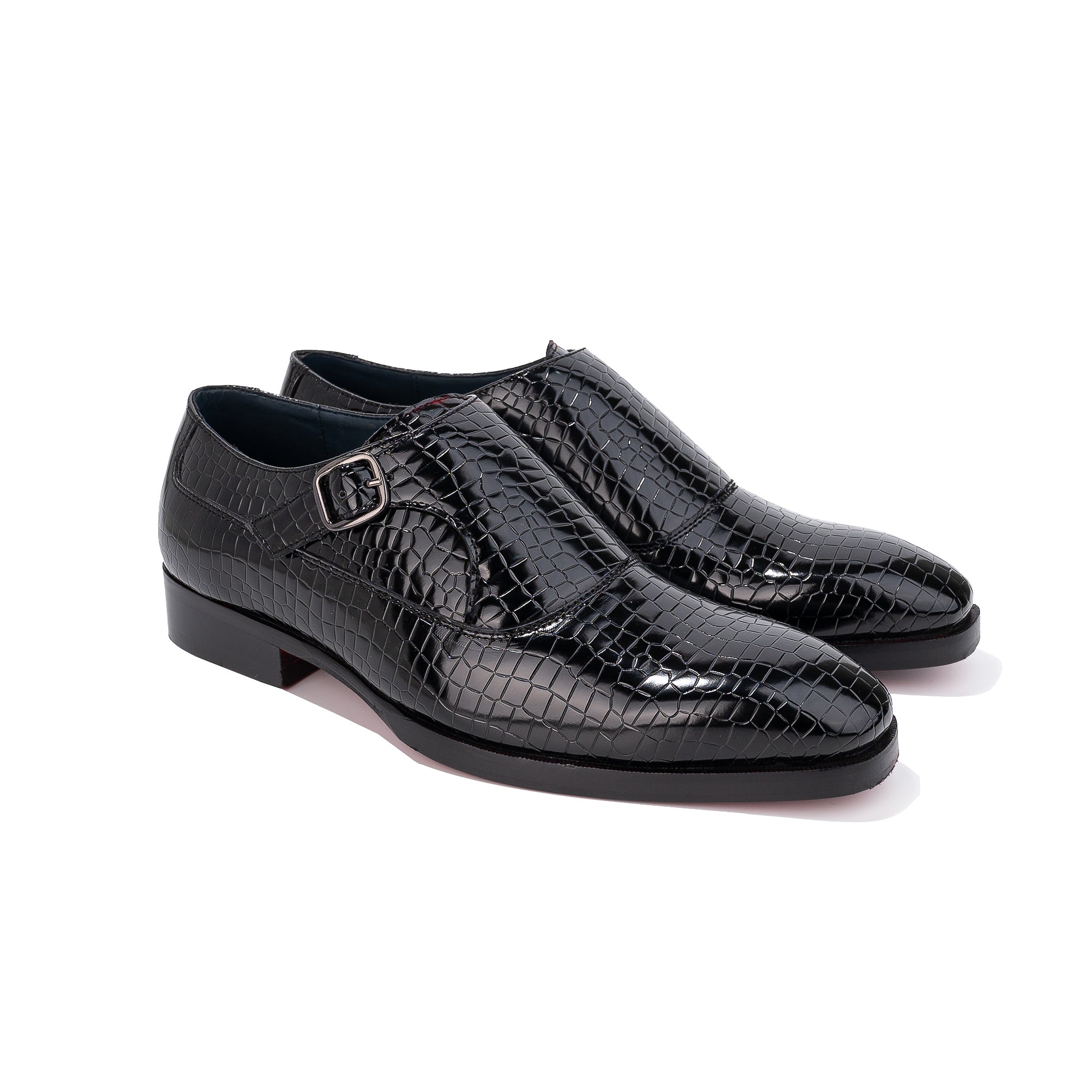 Python Leather Single Monkstrap Men's Shoes