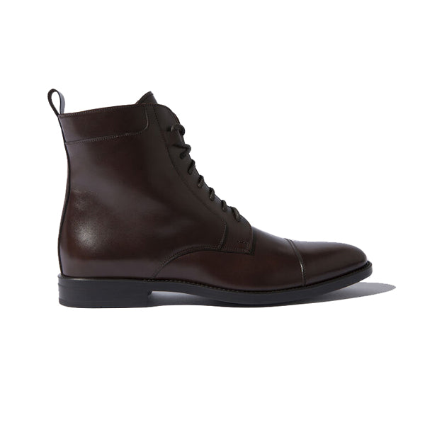 Wingtip Dark Brown Leather High Ankle Derby Boots 689