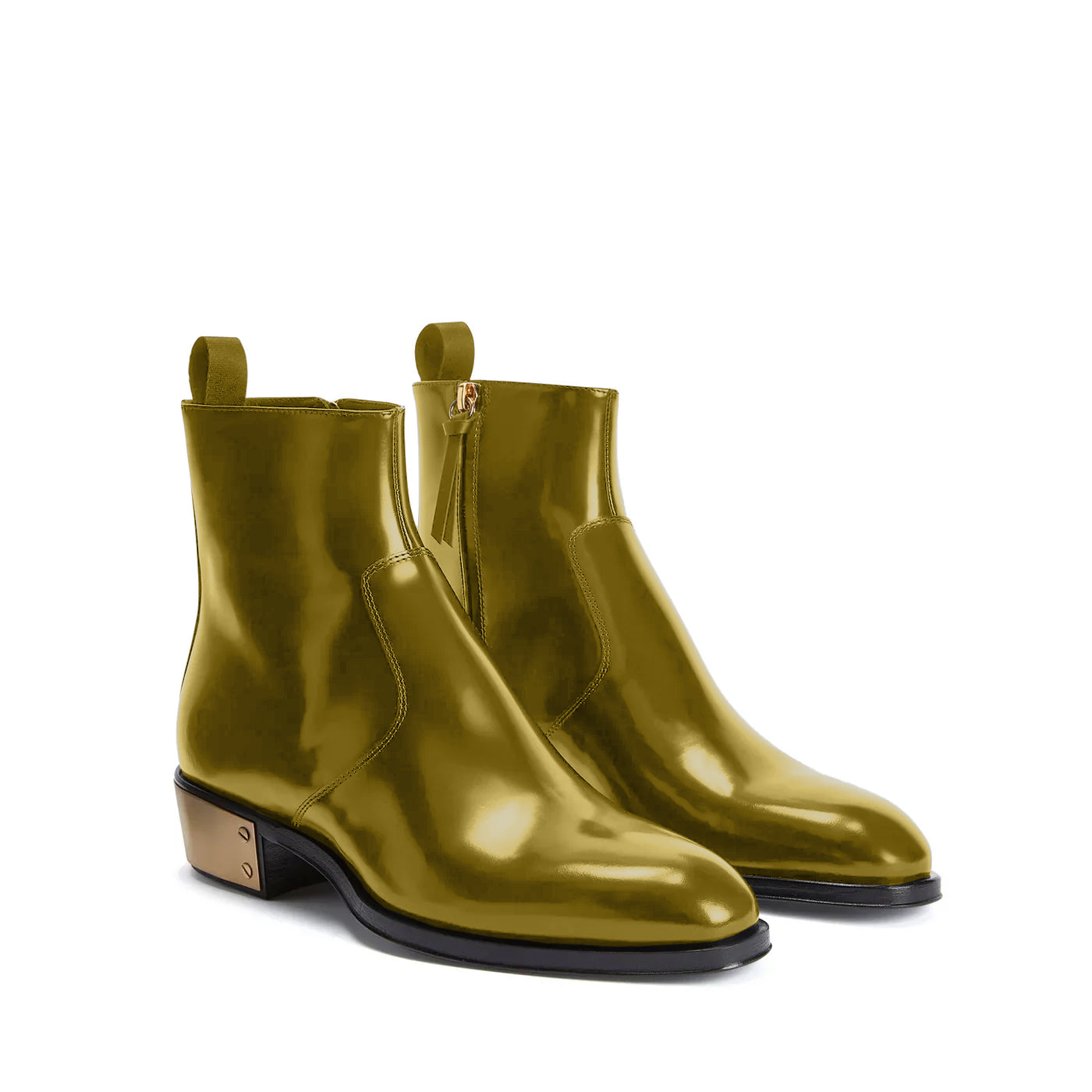 Ludhovic Olive Leather Ankle Boots