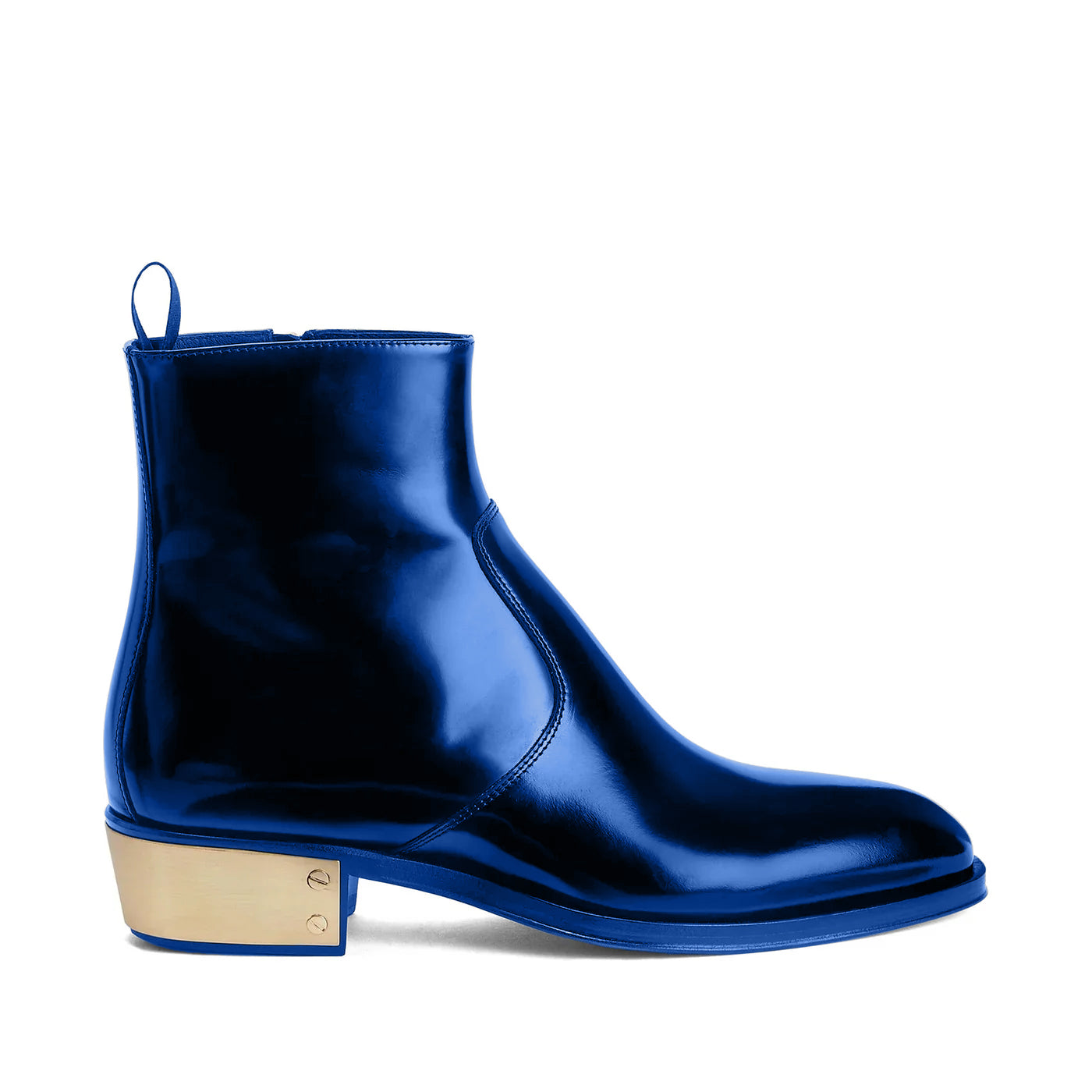 Ludhovic Blue Leather Ankle Boots