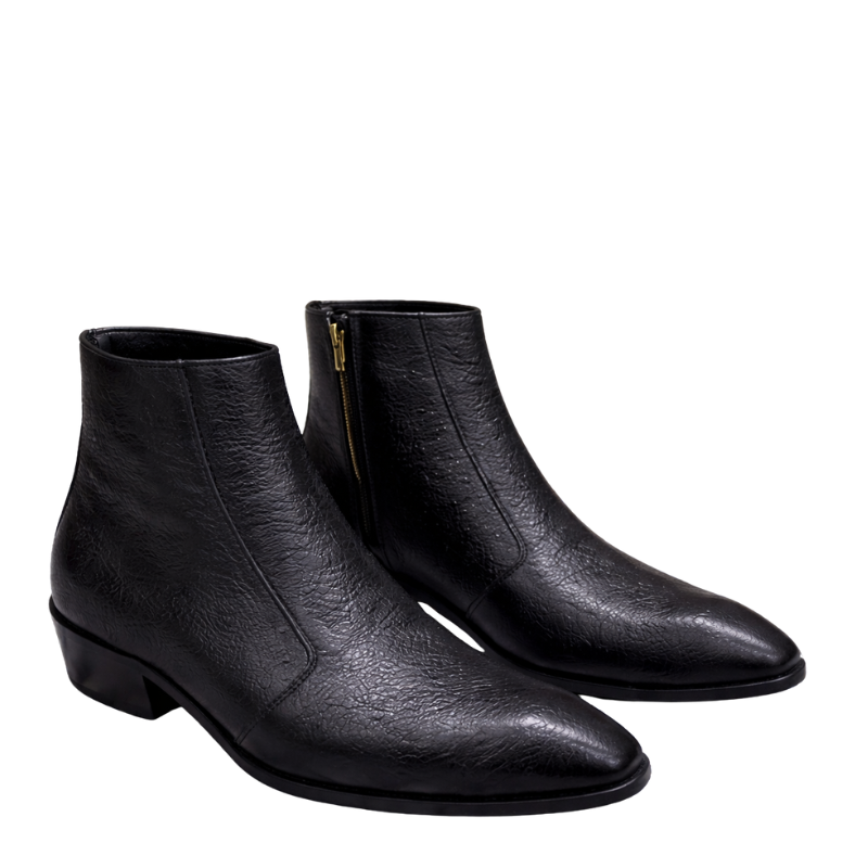Mens Shadow Craft Leather Zipper Chelsea Boots