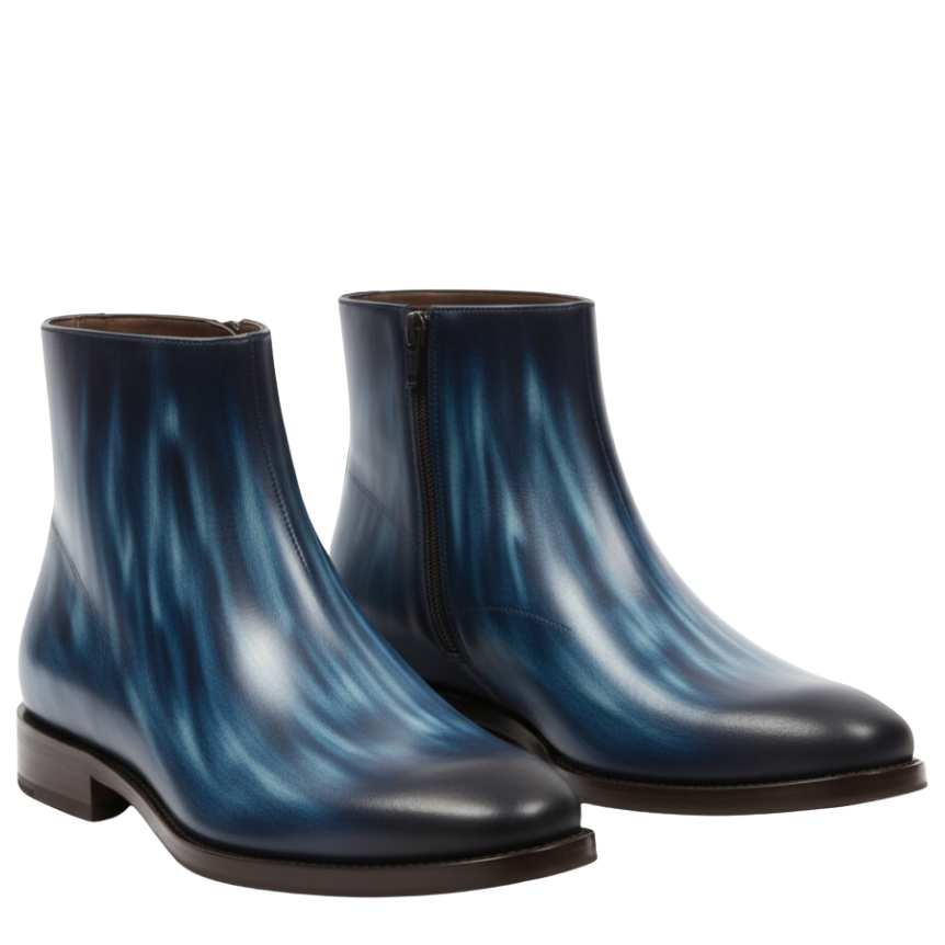 Italian Luxury Gradient Leather Chelsea Boots