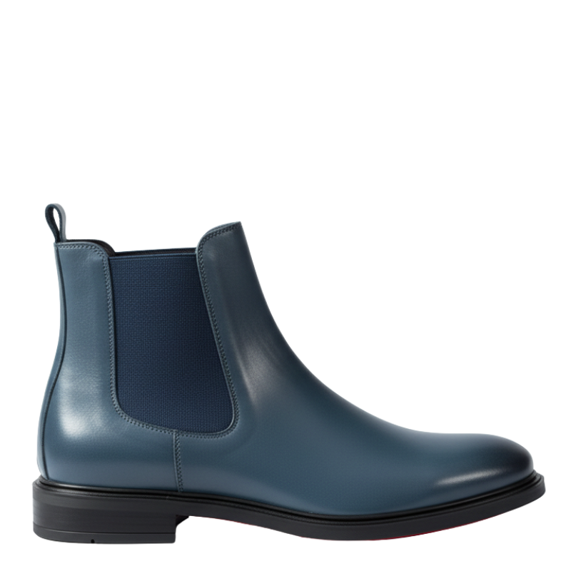 Mens Polished Leather Chelsea Boots