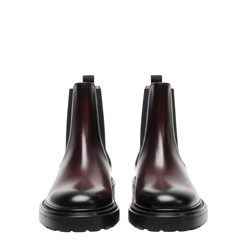 Bordeaux Shadow Leather Chelsea Boots