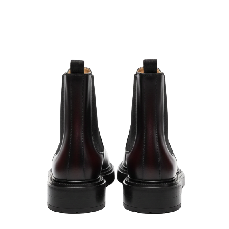 Bordeaux Shadow Leather Chelsea Boots