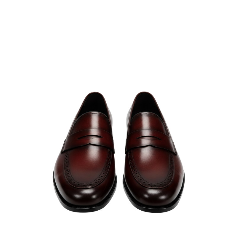 Brogue Penny Loafers With Italian Refinement