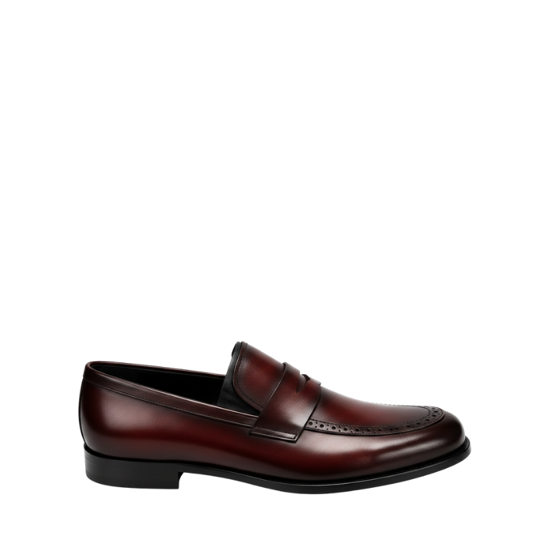 Brogue Penny Loafers With Italian Refinement