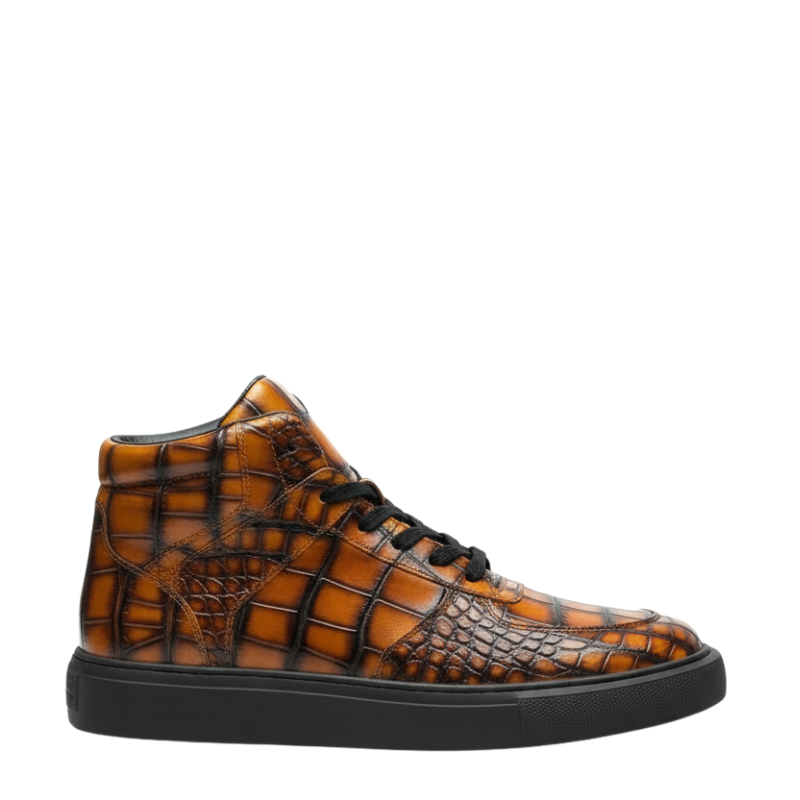 Inferno Stride Croc Texture High Top Sneakers