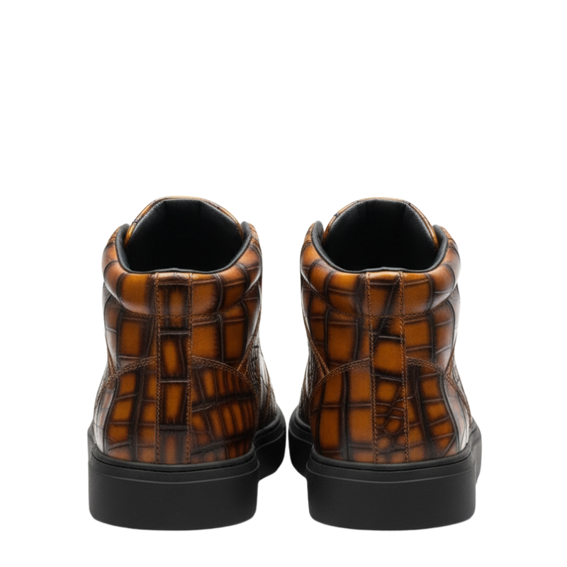 Inferno Stride Croc Texture High-Top Sneakers