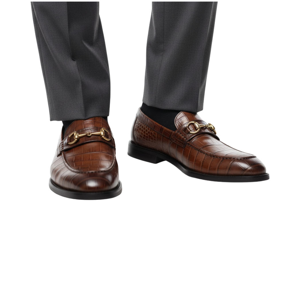 Italian crafted Classic Croco Bit Loafers