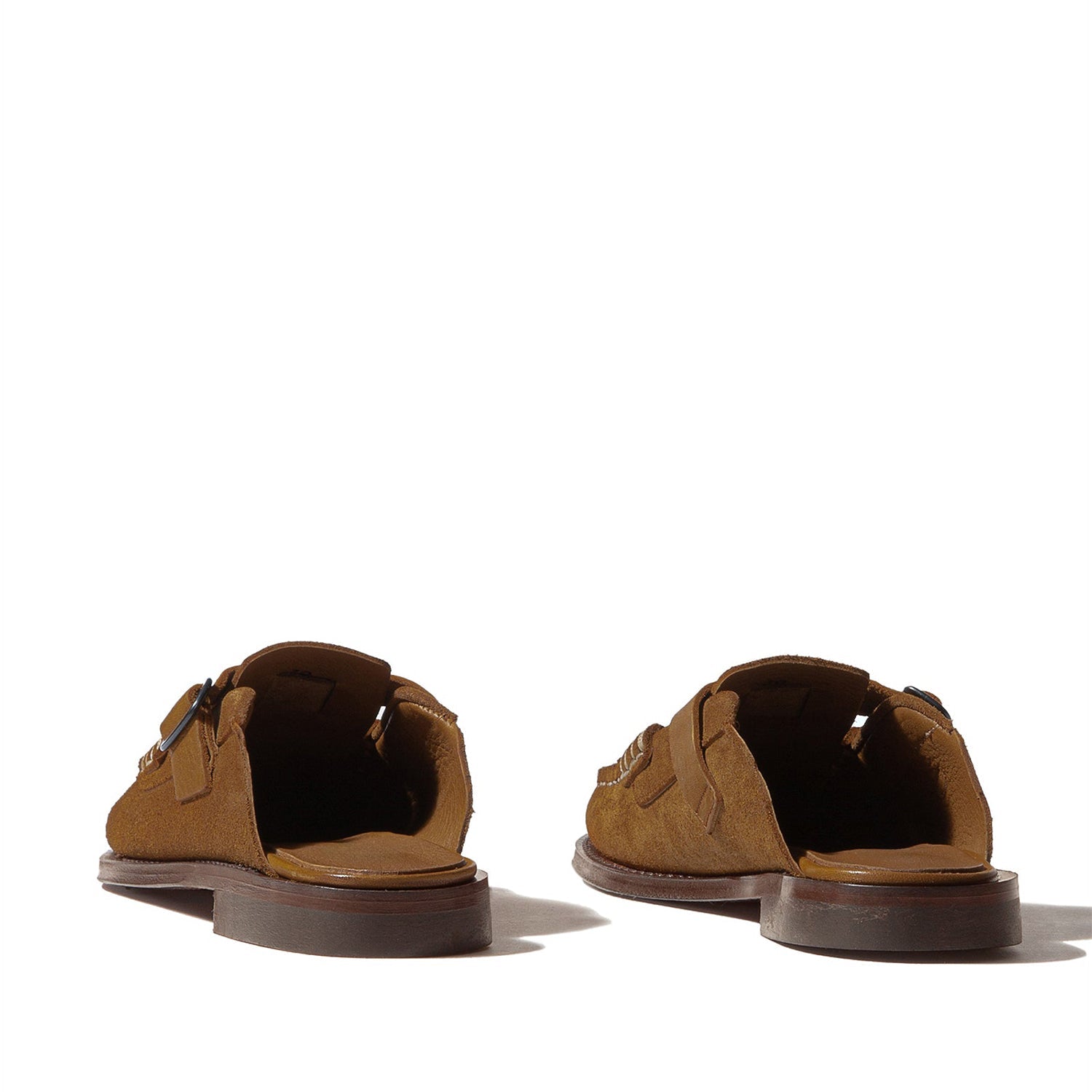 Men's Dark Buckle-strap Mule Loafer