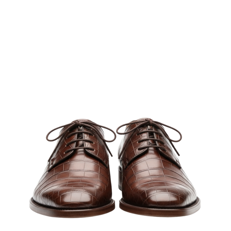 Imperial Croc Texture Italian Derby Shoes