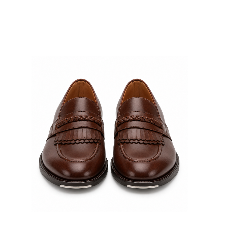 Classic Braided Fringe Leather Loafer