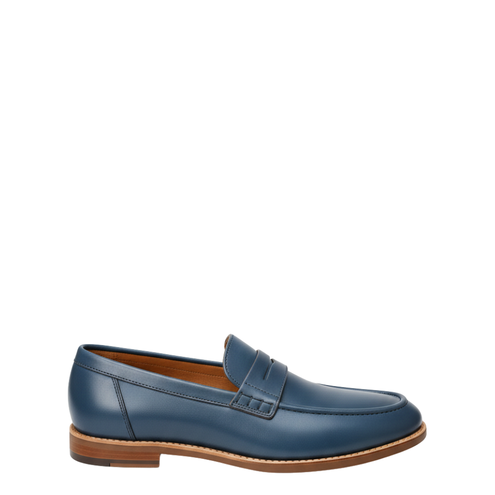 Classic Luxe Ocean Leather Penny Loafers