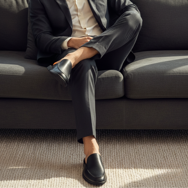 Classic Textured Pebble Leather Mule