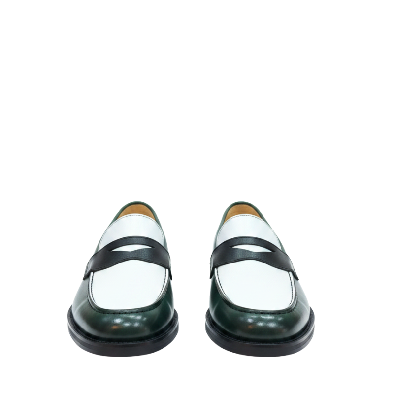 Classic Dual Tone Fusion Loafers With Bold Detailing