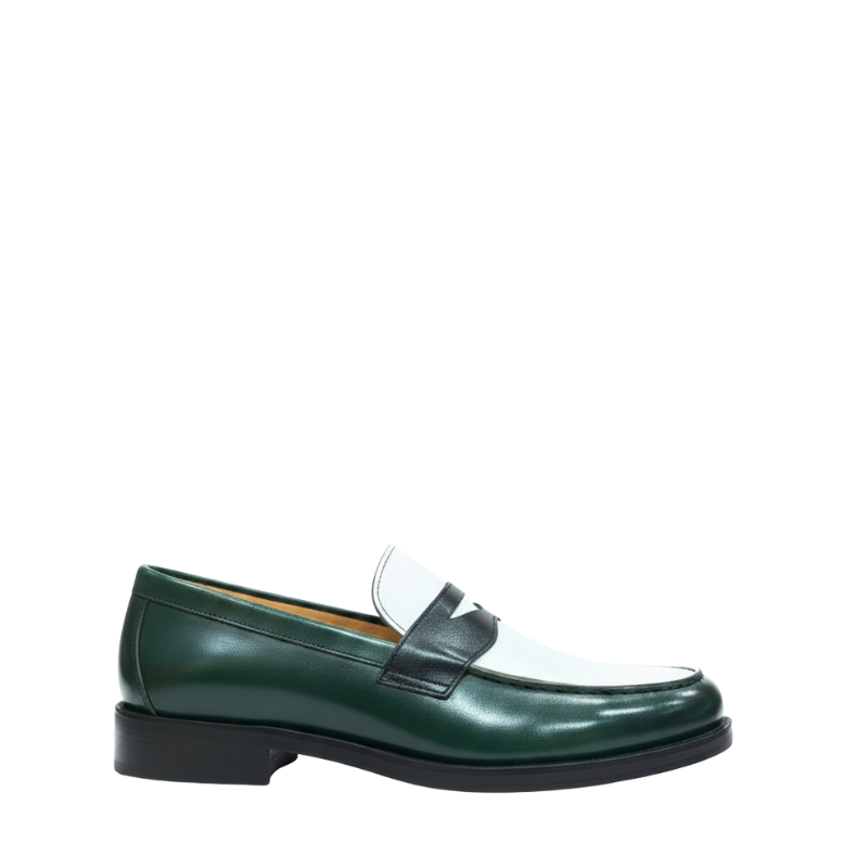 Classic Dual Tone Fusion Loafers With Bold Detailing