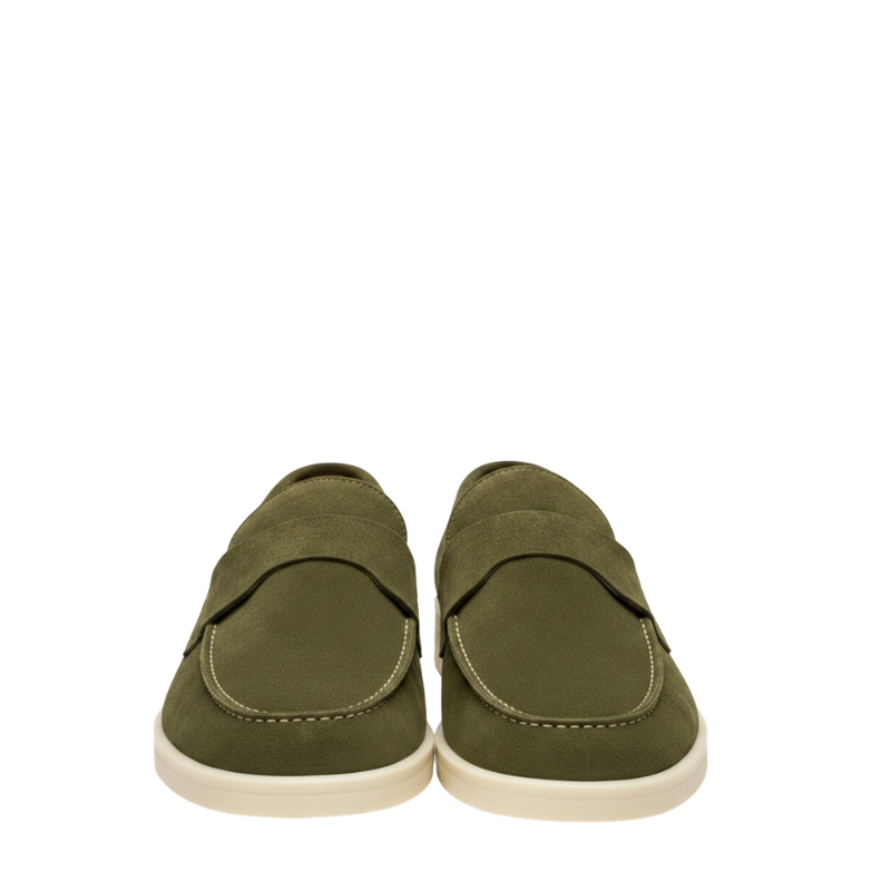Classic Smooth Suede Craft Flat Sole Penny Loafer