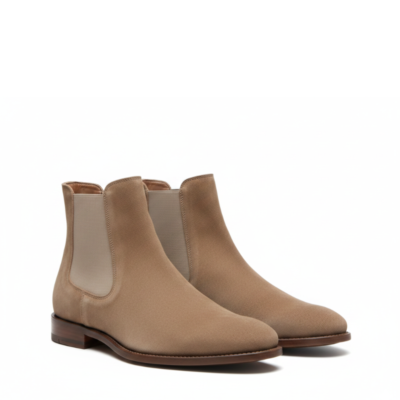 Classic Suede Chelsea Boots With Italian Elegance