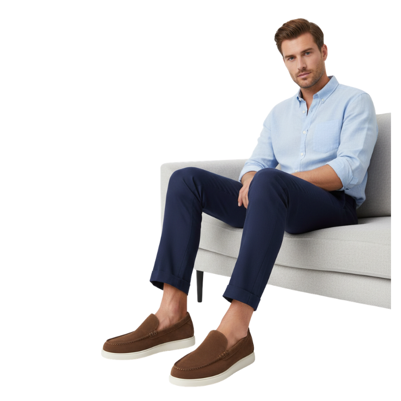 Classic Suede Loafers With Smooth Refined Versatility