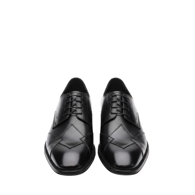 Classic Two Tone Brogue Oxfords With Geometry Elegance