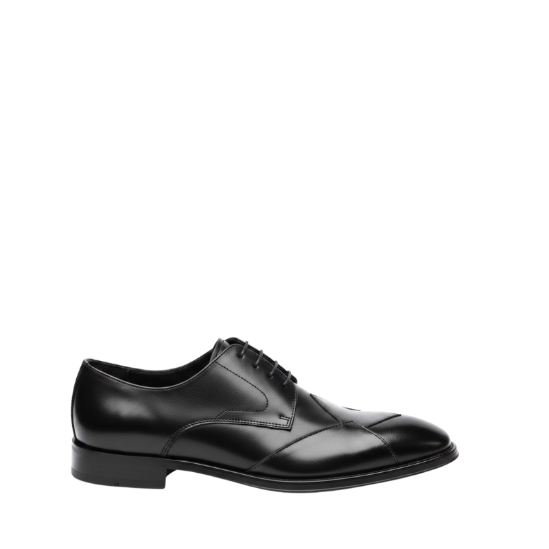 Classic Two Tone Brogue Oxfords With Geometry Elegance