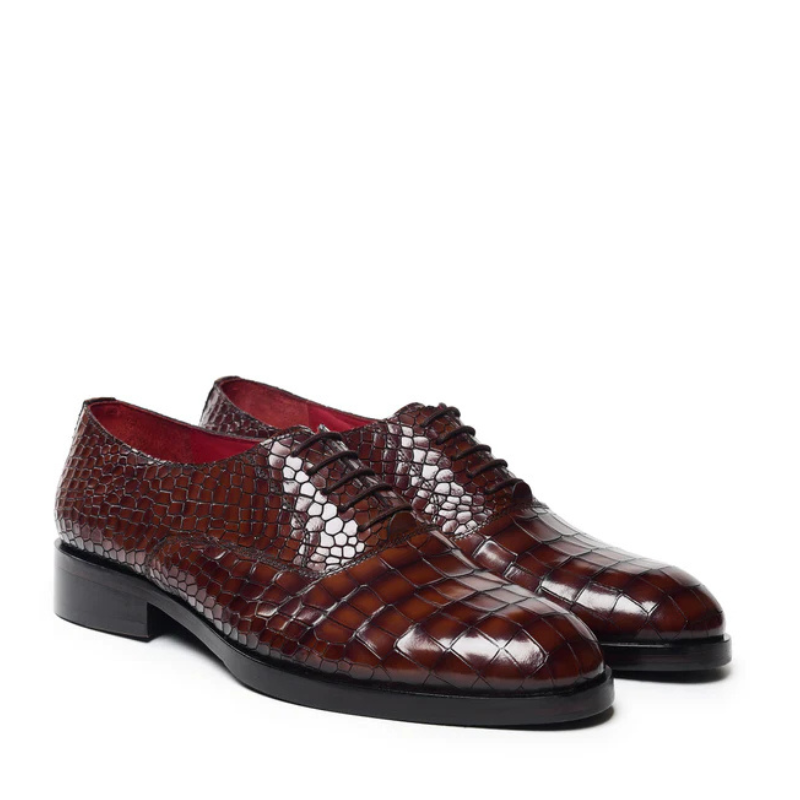 Cognac Croc Luxe Regal Oxford