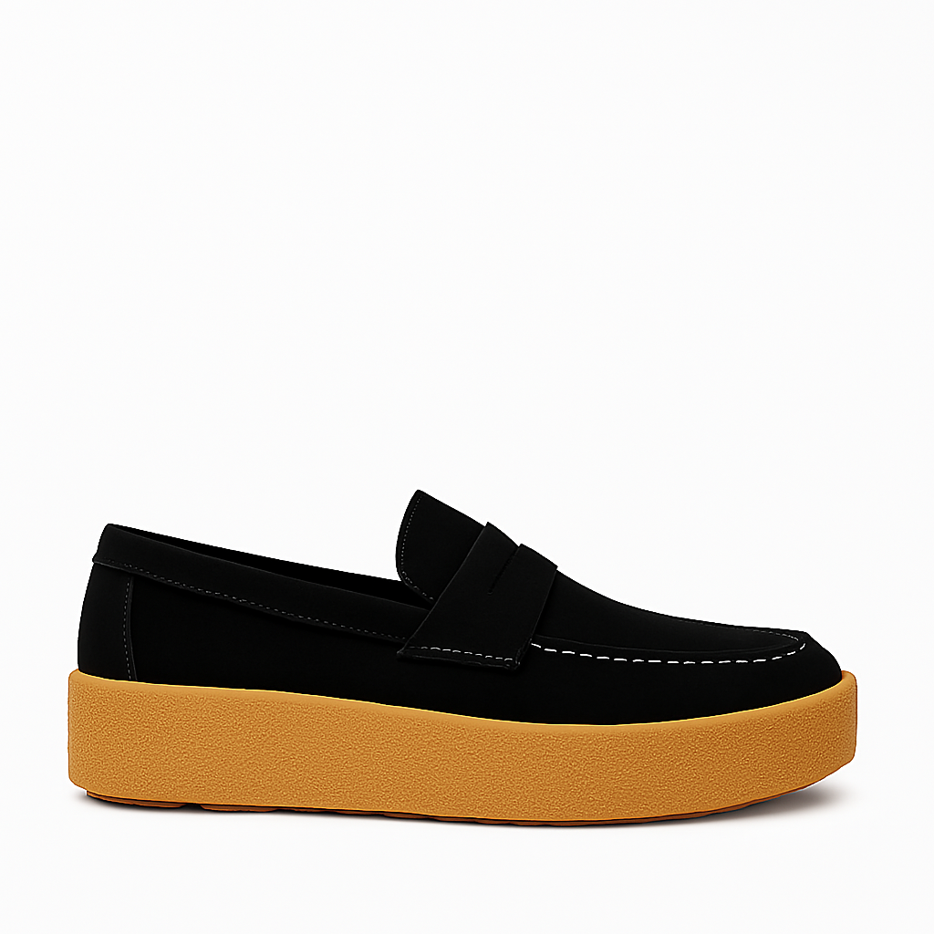 Men Suede Round Toe Loafer Olive