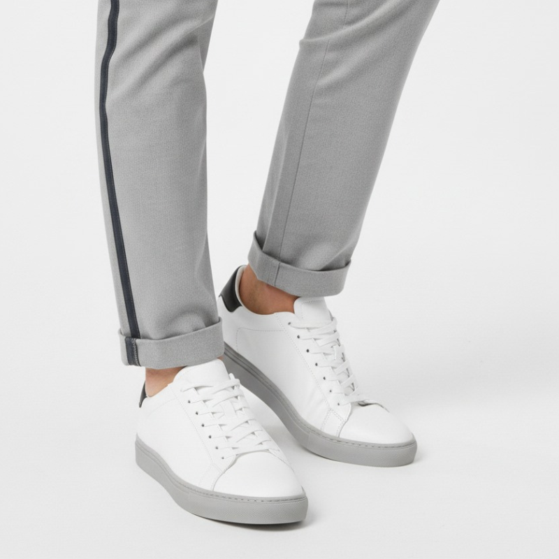 Crisp Luxe Sneaker With Elegant Contrast