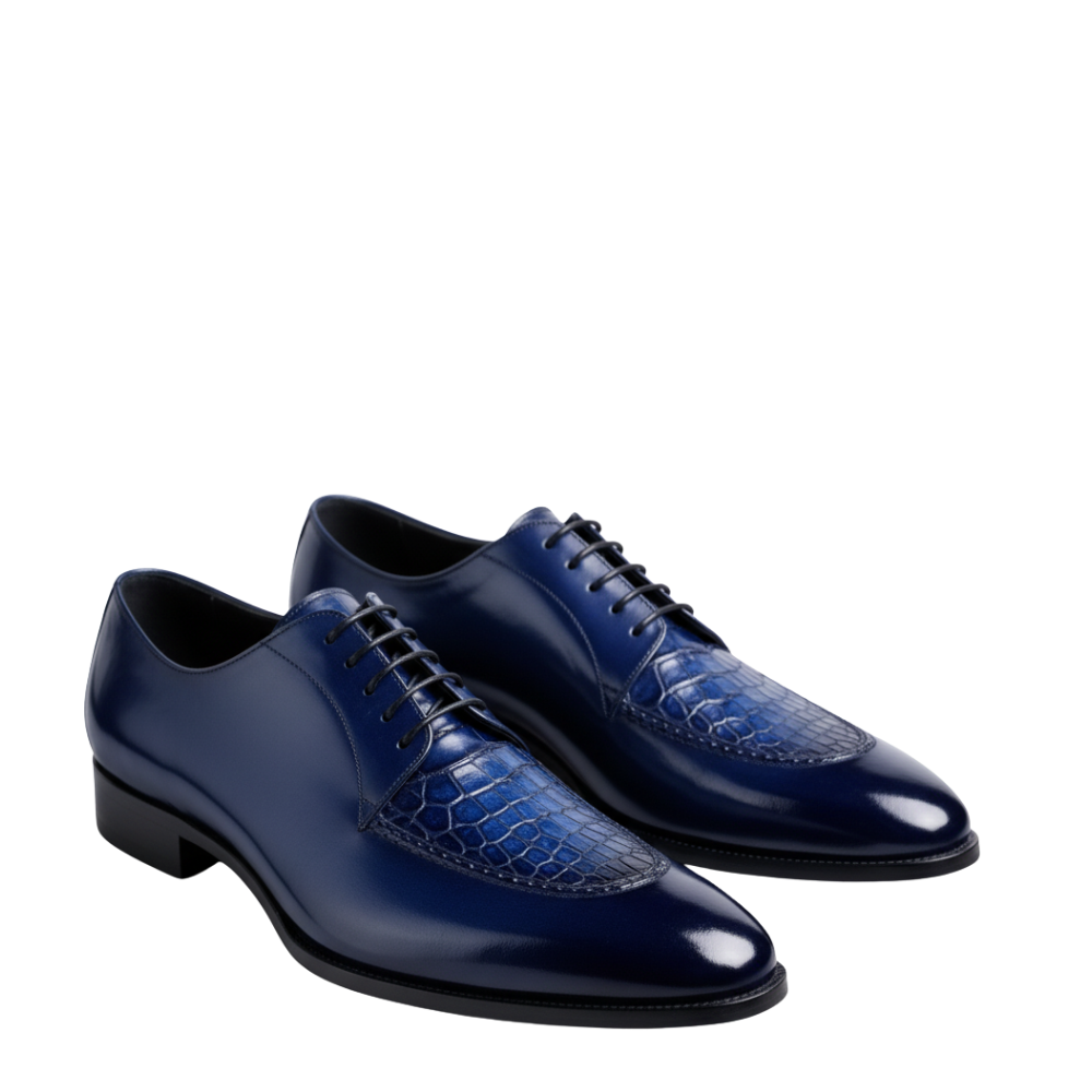 Croc Pattern Italian Oxford Dress Shoes