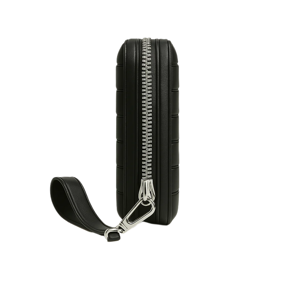 Croco Textured Around Zip Wallet