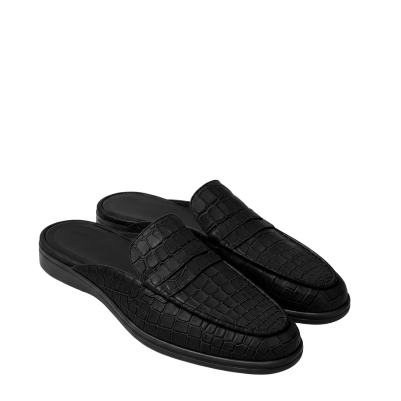 Crocodile Embossed Luxury Mule