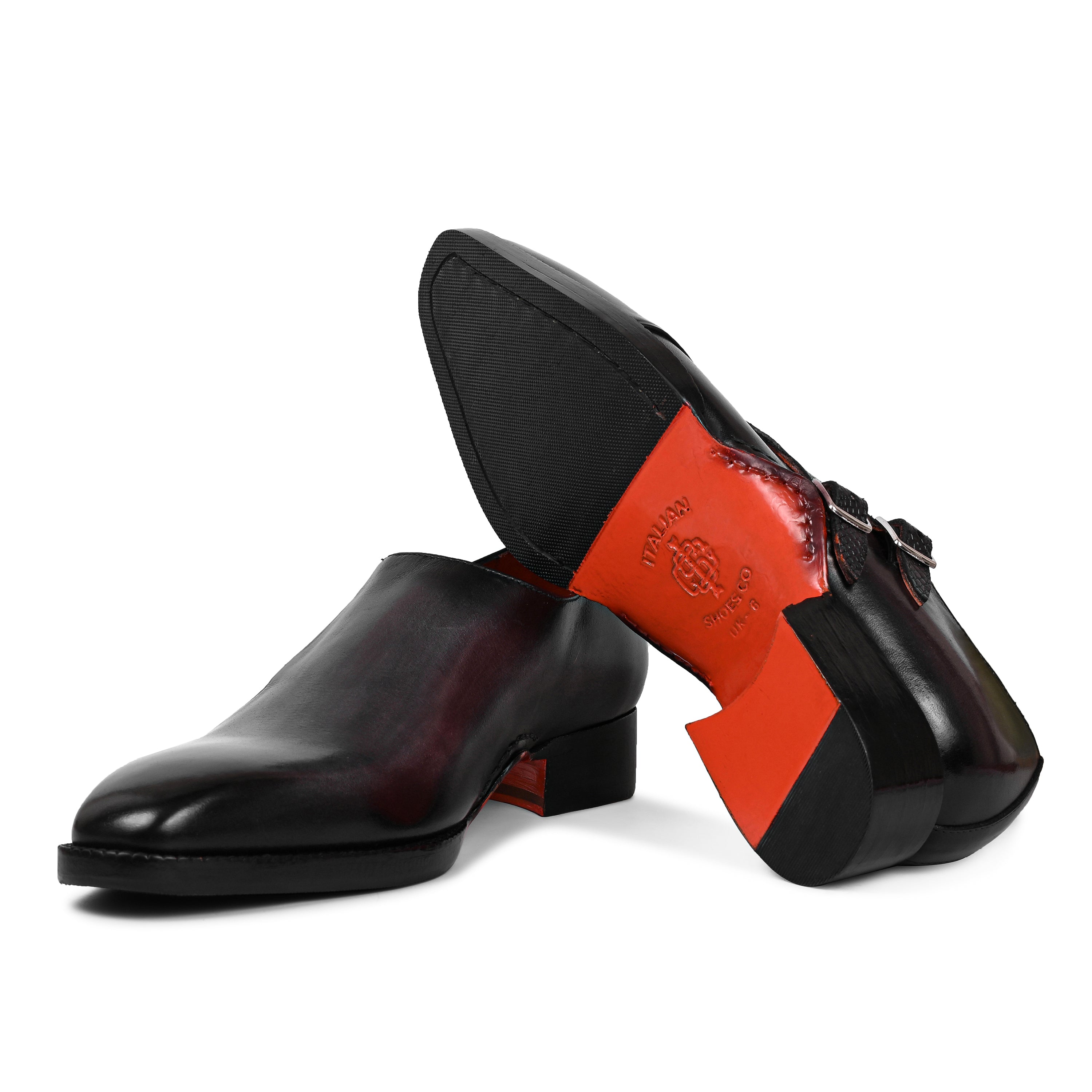 Santoni Double Buckle Leather Shoes