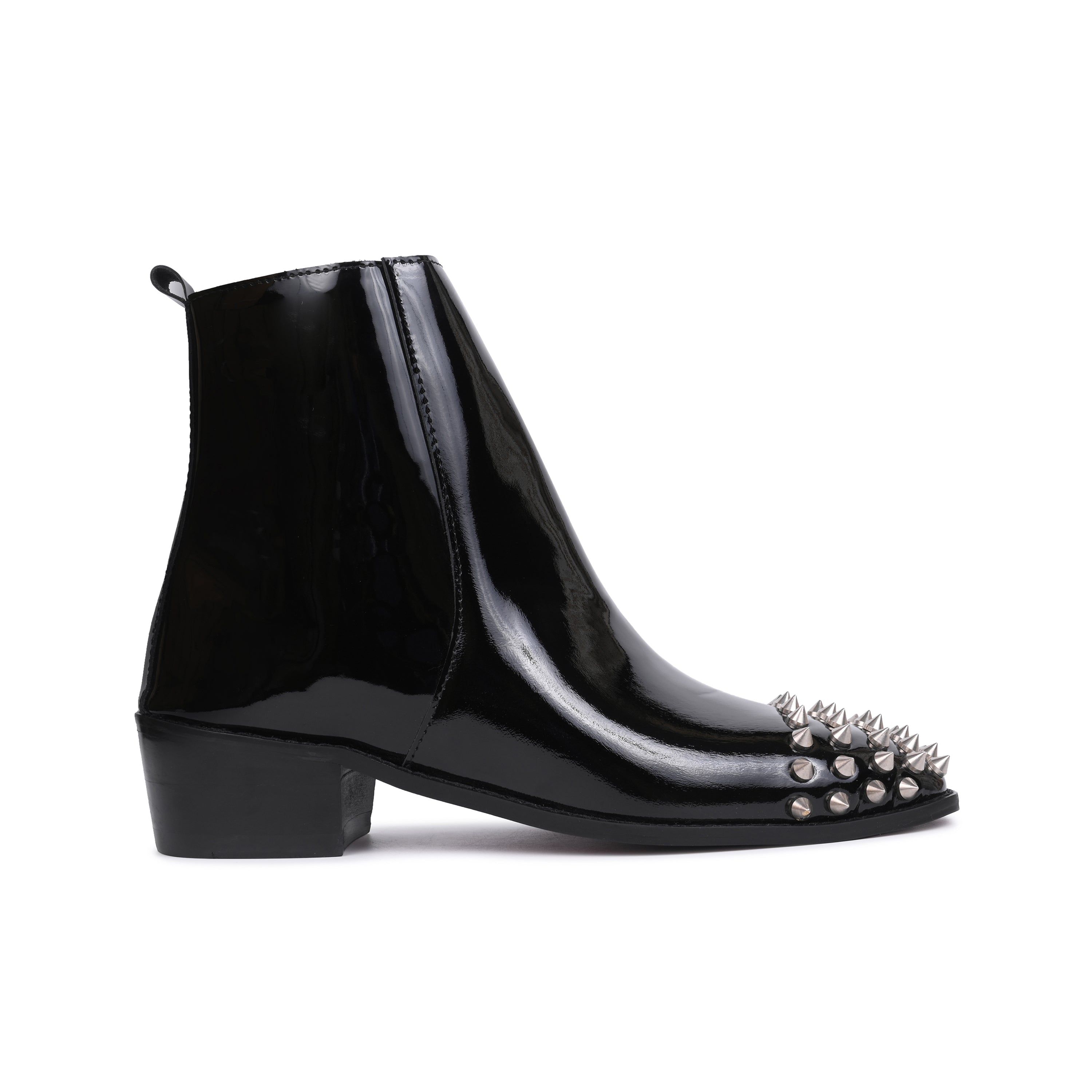 Patent leather Cuban Boots With Studs