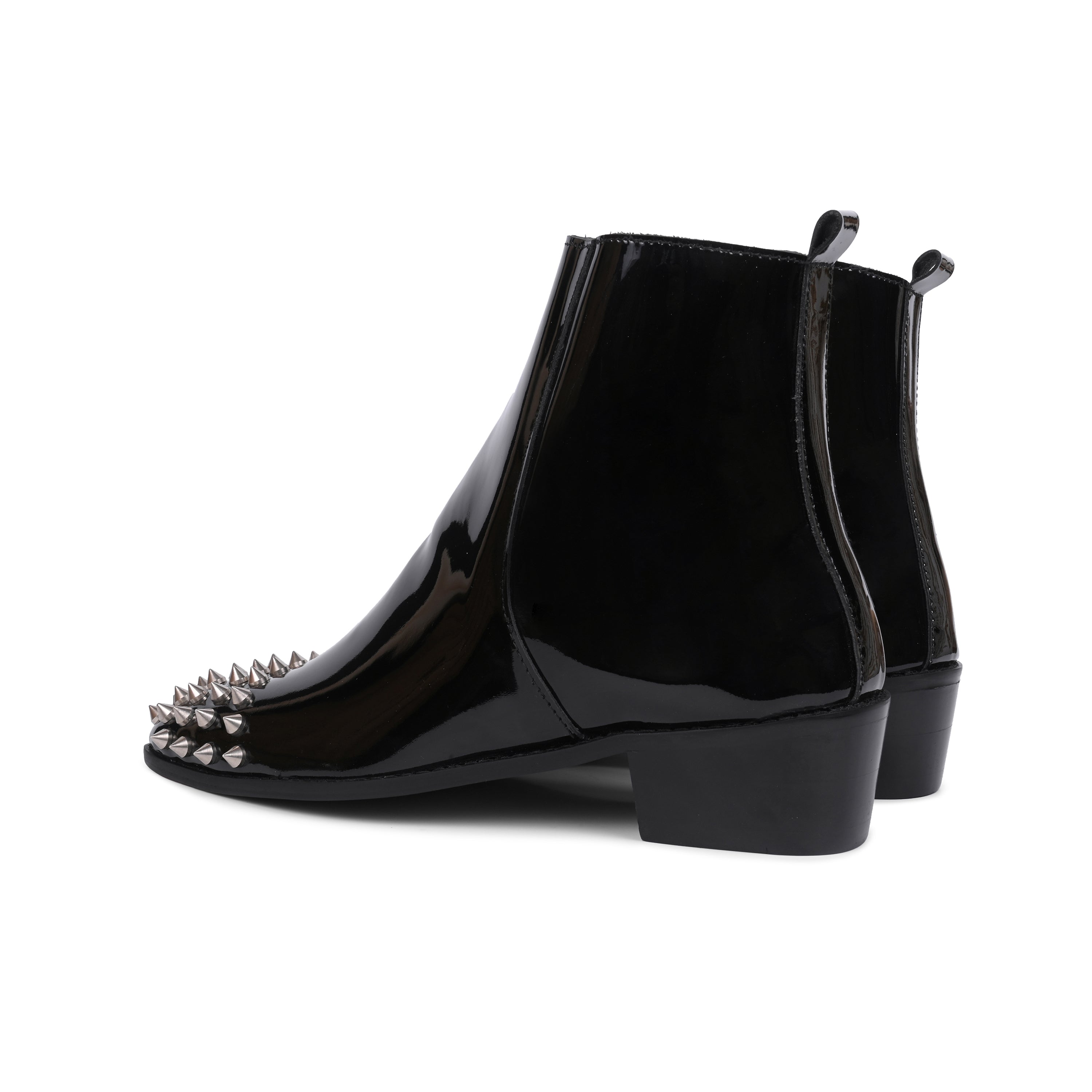 Patent leather Cuban Boots With Studs