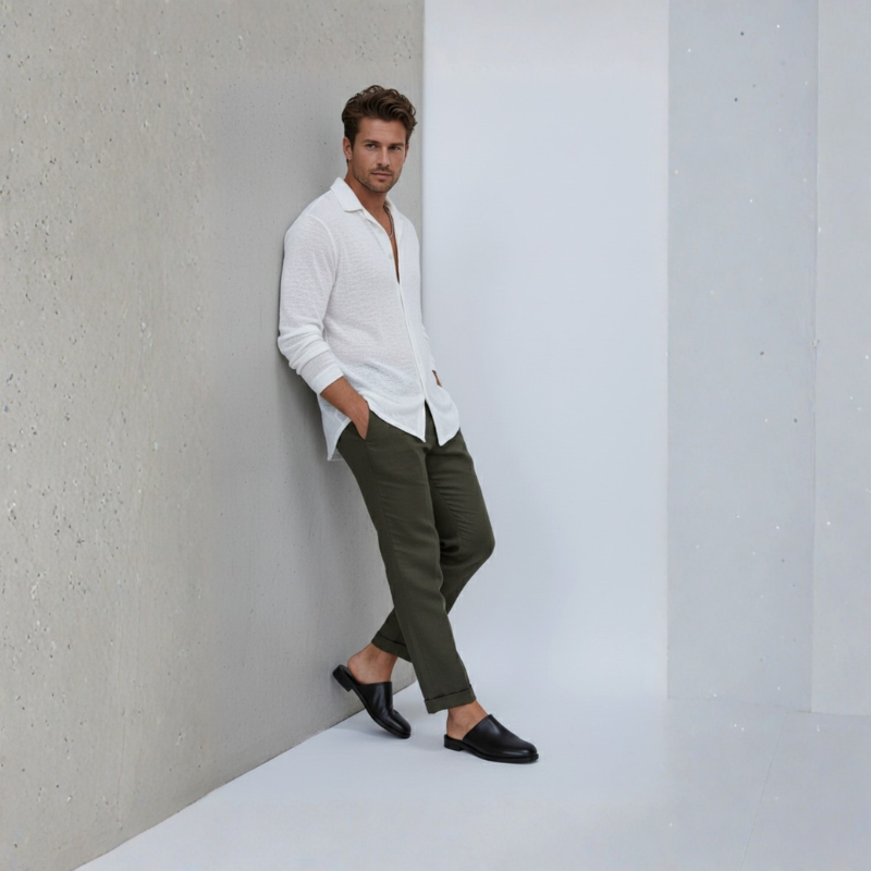 Ebon Luxe Italian Mule Silhouette